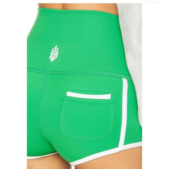 Free People movement Island Time Shorts Small Green workout gym dance micro - Picture 2 of 8